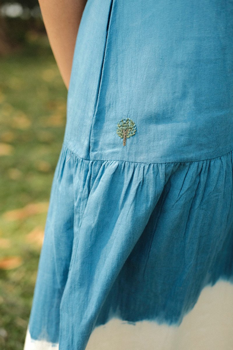 Lush Indigo Dress | Relaxed fit Khadi Dress | Verified Sustainable by Brown Living™