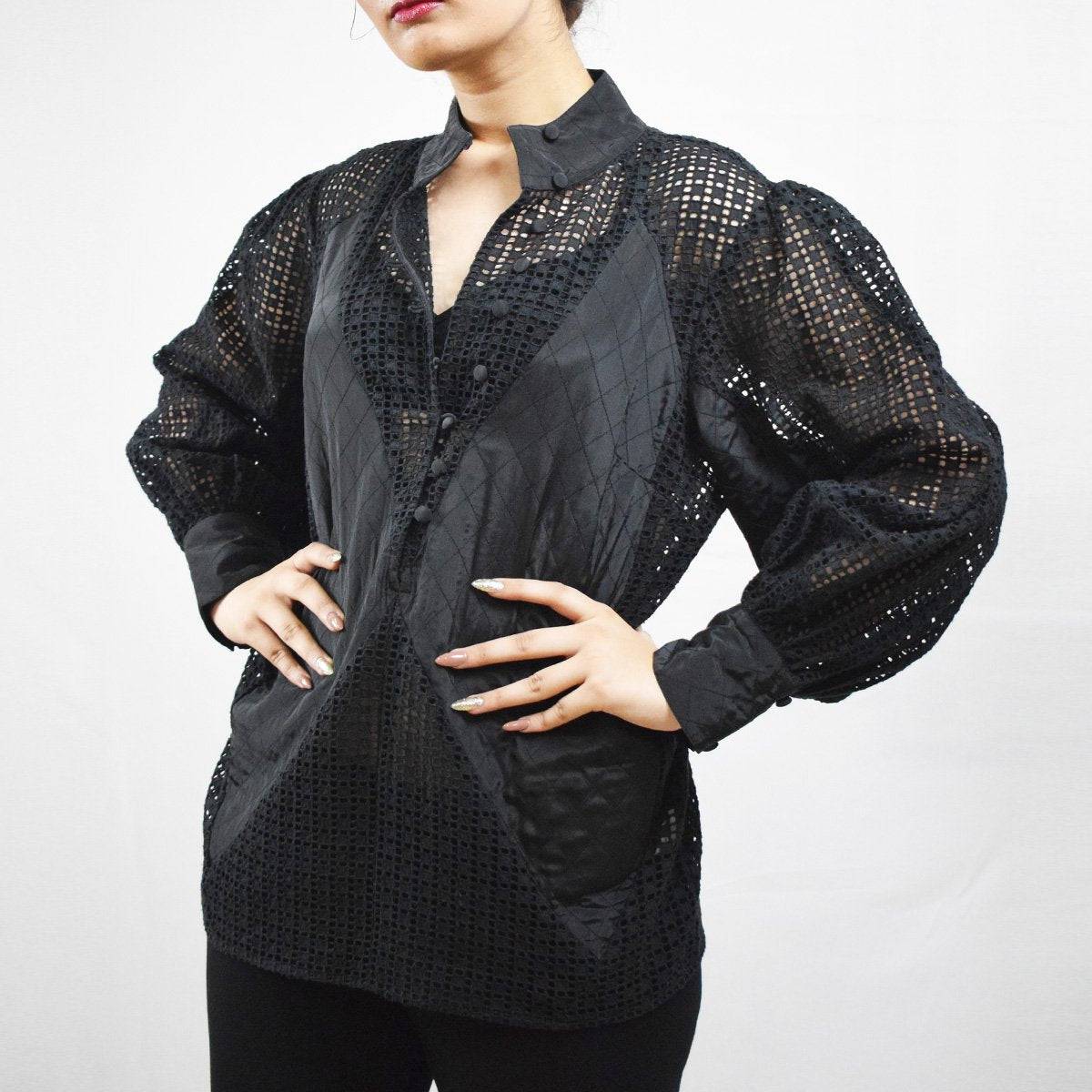 Luxury From Waste Eyelet And Satin Top – Womens Top by Sonica Sarna available on Brown Living™. XS . SKU: 274 - 14254 - SSD - 161. Img 1.