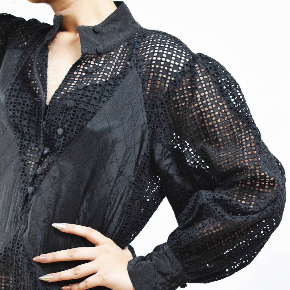 Luxury From Waste Eyelet And Satin Top – Womens Top by Sonica Sarna available on Brown Living™. XS . SKU: 274 - 14254 - SSD - 161. Img 2.