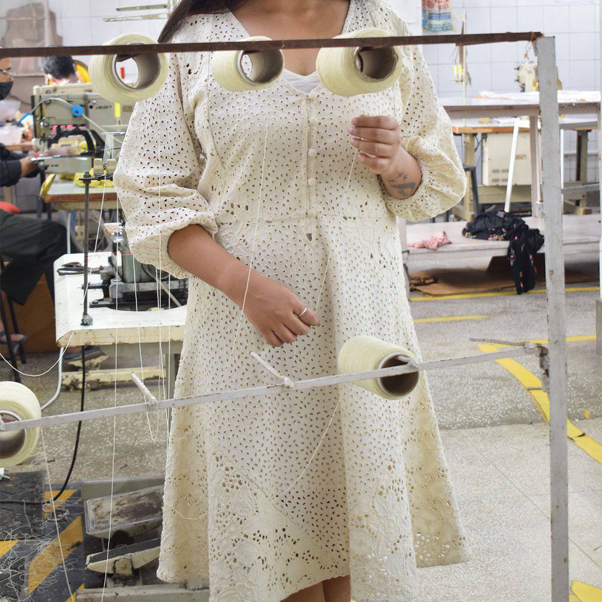 Luxury From Waste Eyelet Dress – Womens Dress by Sonica Sarna available on Brown Living™. XS . SKU: 274 - 14264 - SSD - 162. Img 3.