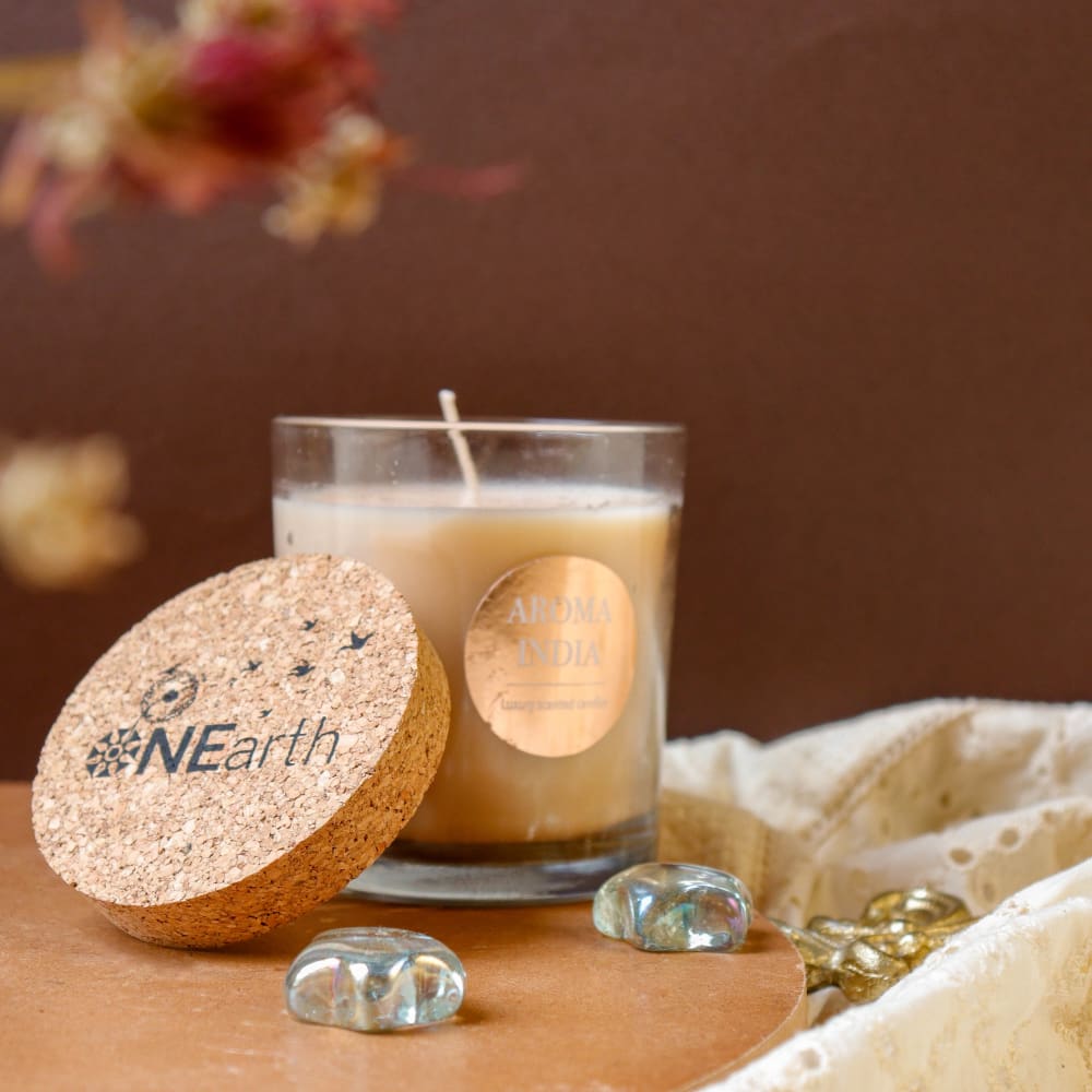 Luxury Scented Candle with Cork Lid - Soy Wax (1 wick) Vanilla (pAck 2) – Candles & Fragrances on Brown Living™. SKU: OEP458. Img 3.