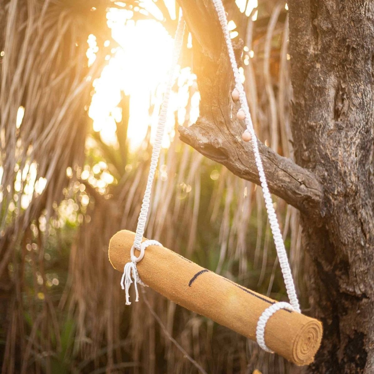 Macrame Mat Carrier Straps 100% Cotton Colour Wonderful White | Verified Sustainable by Brown Living™