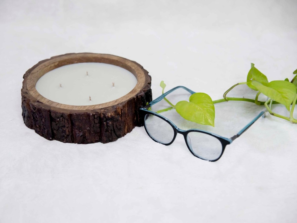 Mango wood Candles in 3 Concentric sizes – Candles & Fragrances on Brown Living™. SKU: SN 1151. Img 3.