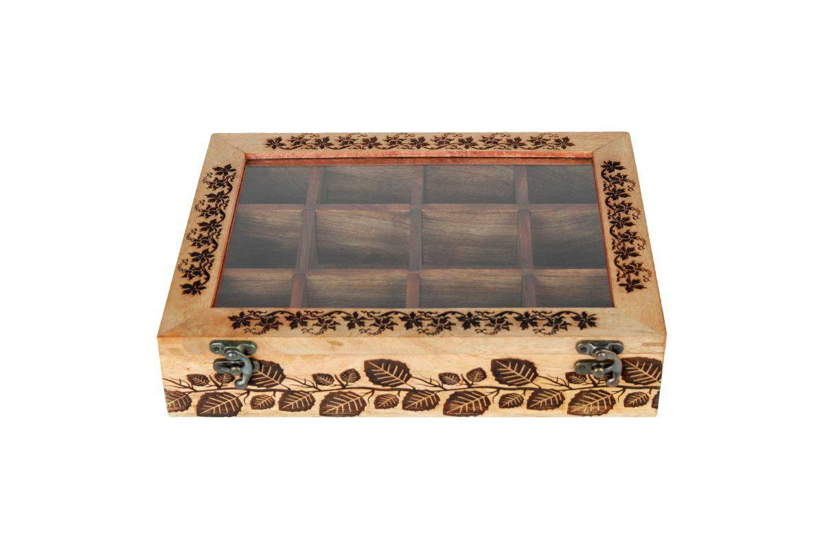 Mango Wood Table Top Masala Dabba Containers Jars (Light Black) – Kitchen Organizers on Brown Living™. SKU: 1185. Img 4.
