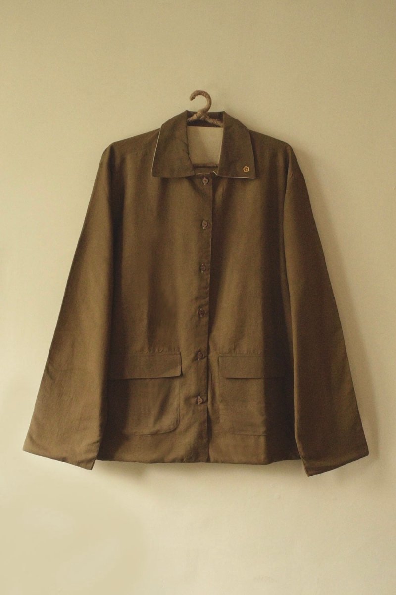 Marigold Reversible Shirt | Dyed with Marigolds – Mens Shirt on Brown Living™. SKU: sos - 13. Img 8.