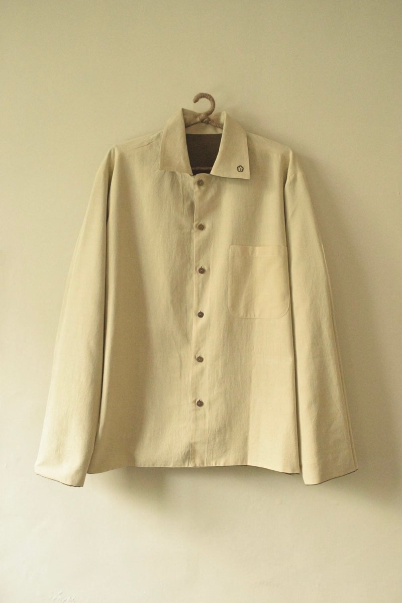 Marigold Reversible Shirt | Dyed with Marigolds – Mens Shirt on Brown Living™. SKU: sos - 13. Img 7.