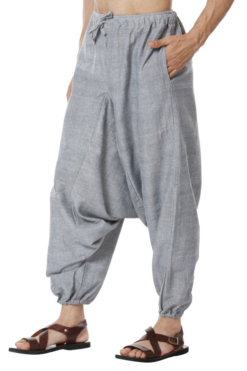 Buy Men's Harem Pack of 2 | Dark Blue & Grey | Fits Waist Sizes 28 to 36 Inches | Shop Verified Sustainable Mens Pyjama on Brown Living™