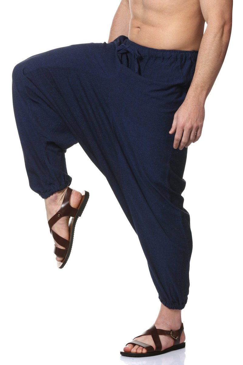 Buy Men's Combo Pack of 2 Harem Pants | Dark Blue & Melange Grey | GSM-170 | Free Size | Shop Verified Sustainable Products on Brown Living