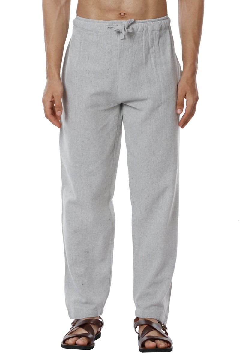 Men's Pyjama Pack of 2 | Blue and Melange Grey | Fits Waist Sizes 28" to 36" – Mens Pyjama on Brown Living™. SKU: BL24_AT31AT17. Img 6.