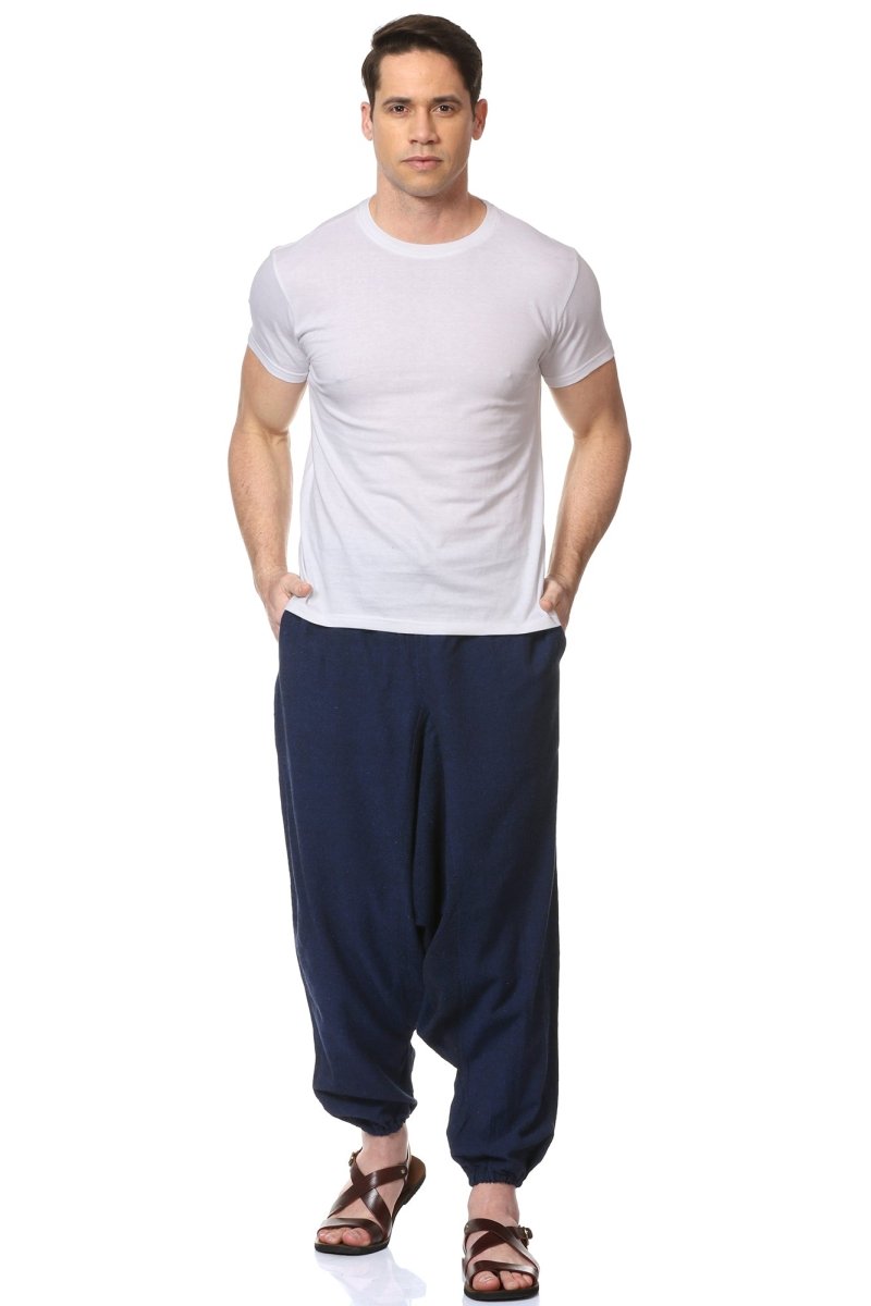 Buy Men's Harem Pack of 2 | Dark Blue & Melange Grey | Fits Waist Sizes 28 to 36 Inches | Shop Verified Sustainable Products on Brown Living