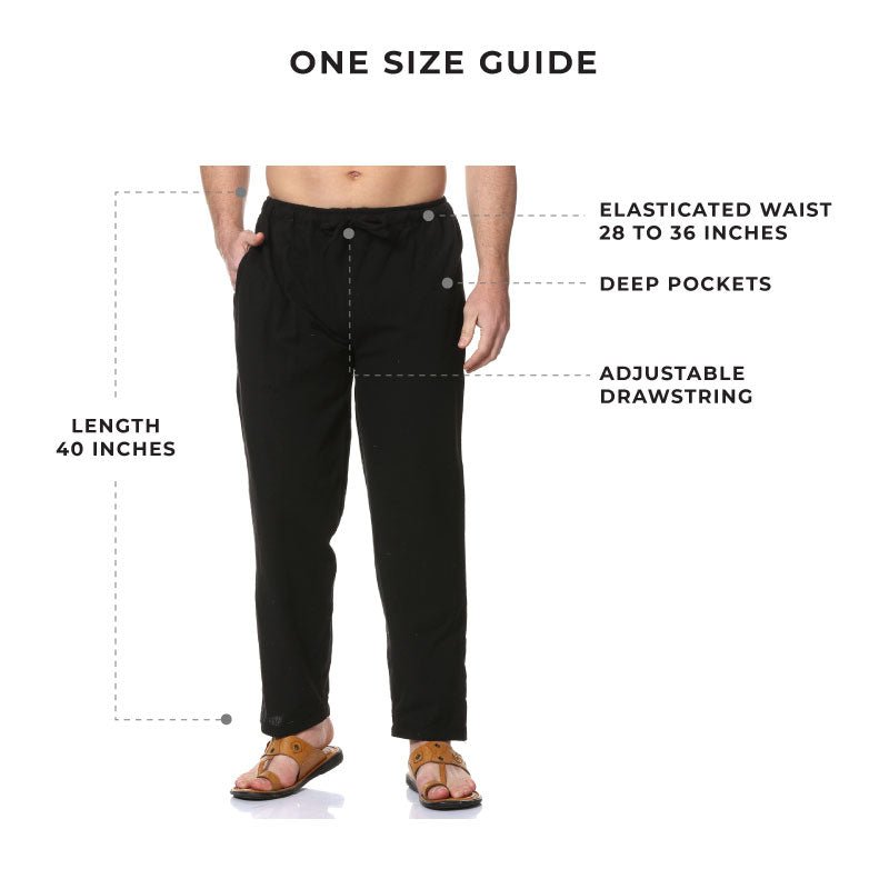 Buy Men's Lounge Pant | Black | Fits Waist Size 26" to 38" | Shop Verified Sustainable Products on Brown Living