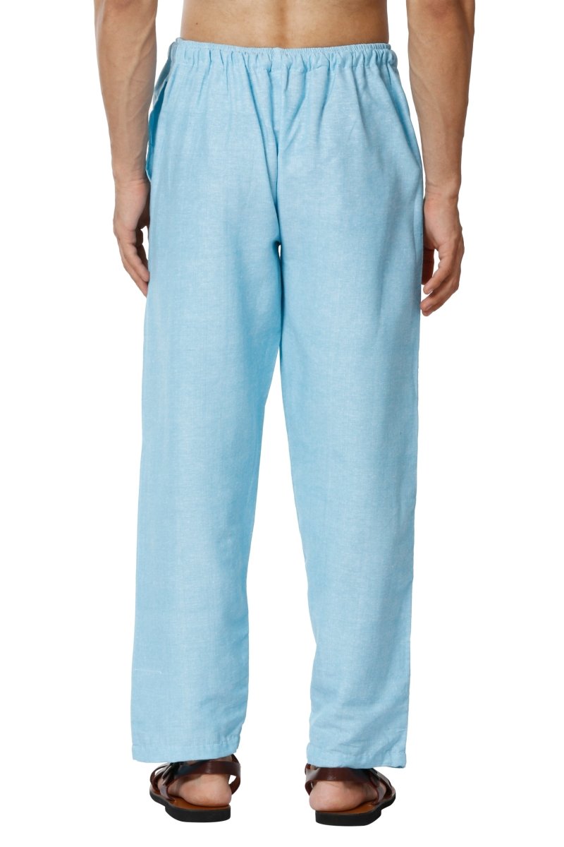 Men's Lounge Pants | Sky Blue | Fits Waist Size 28" to 36" – Mens Pyjama on Brown Living™. SKU: AT01036. Img 6.