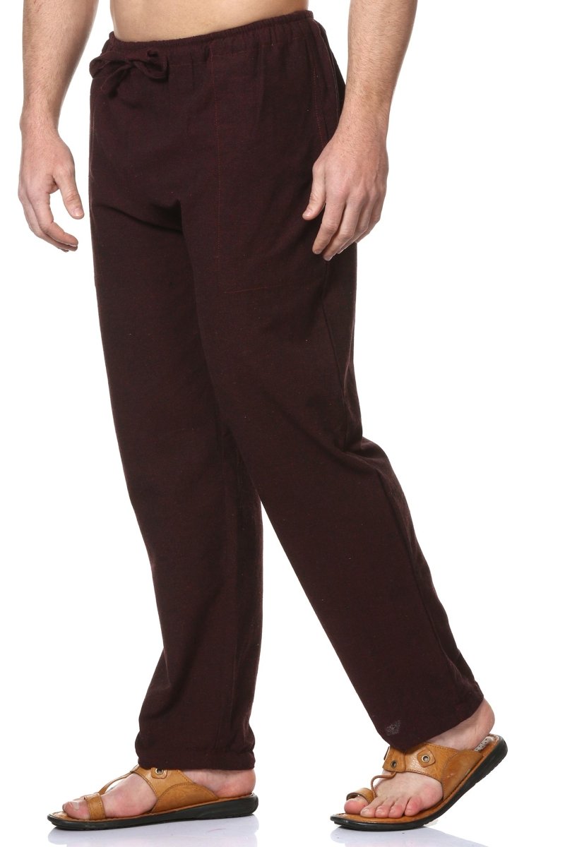 Buy Men's Pyjama Pack of 2 | Maroon & Melange Grey | Fits Waist Sizes 28" to 36" | Shop Verified Sustainable Products on Brown Living