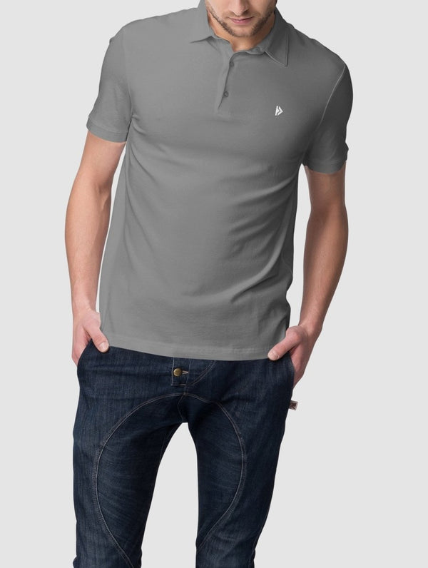 Buy Men's Sustainable Polo T-Shirt | 100% Supima Cotton (Granite Grey) | Shop Verified Sustainable Mens Tshirt on Brown Living™