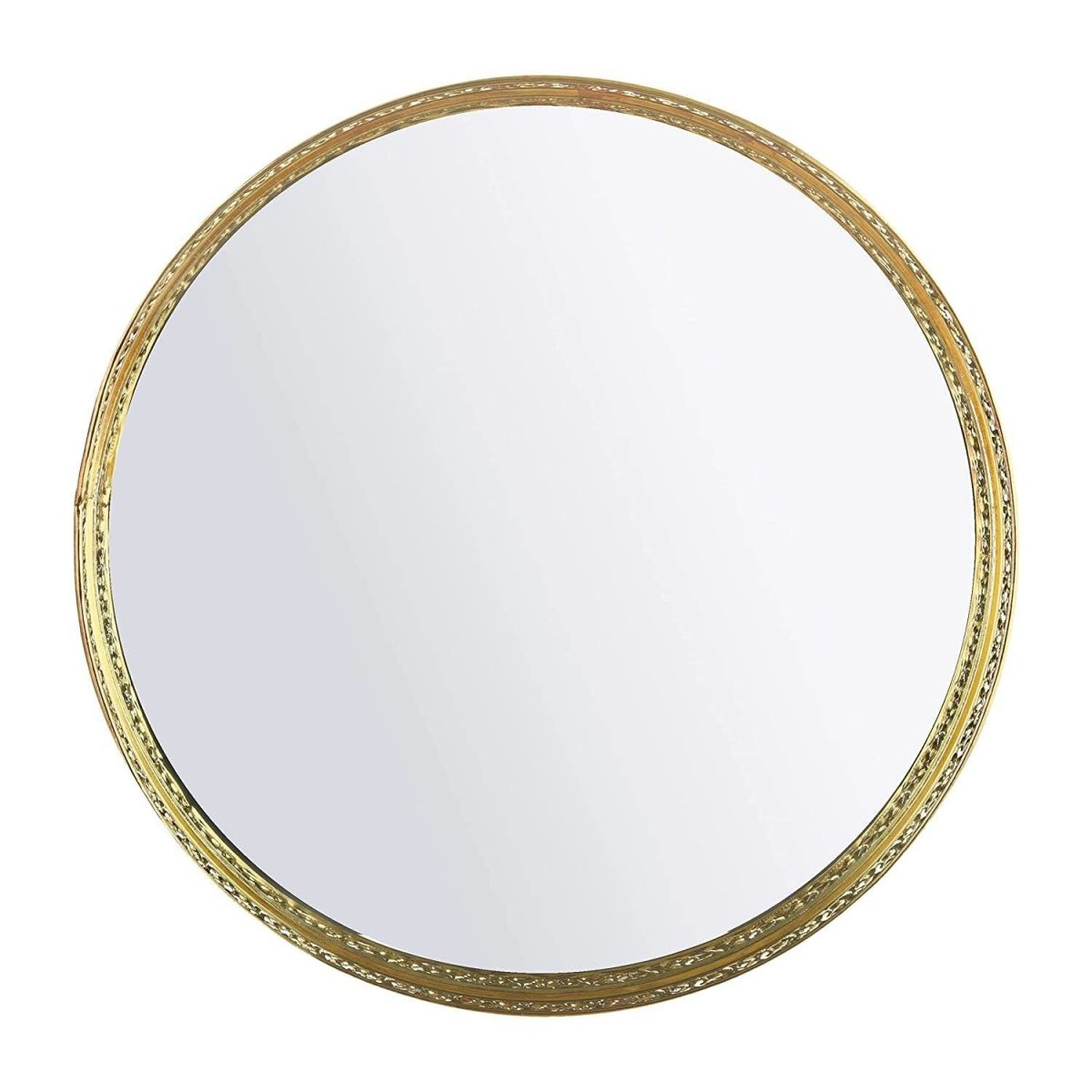 Metal Mirror Tray - Round | Best Gift for Birthdays, Diwali, Christmas & New Year (Gold) – Table Decor on Brown Living™. SKU: 1179. Img 2.