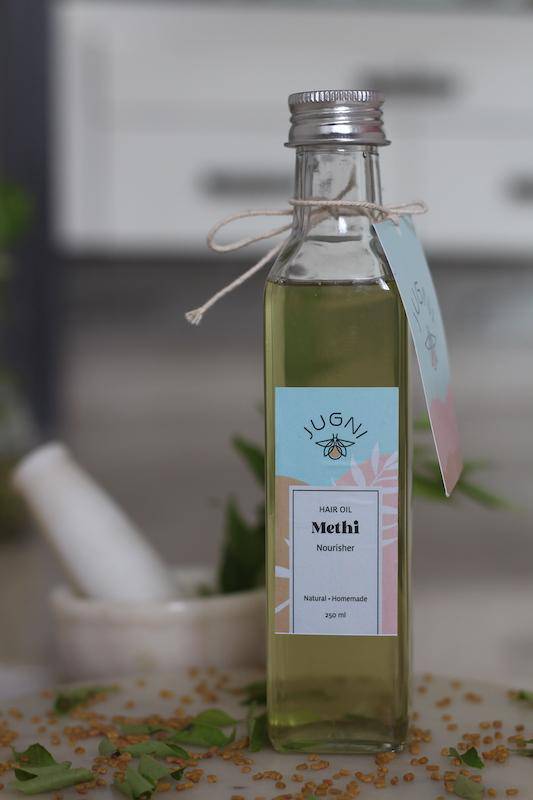 Methi Hair Oil 250ml for Scalp Nourishment – Hair Oil on Brown Living™. SKU: 231 - 09480 - SKUHO - MT - 01. Img 2.