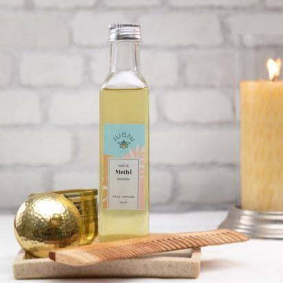 Methi Hair Oil 250ml for Scalp Nourishment – Hair Oil on Brown Living™. SKU: 231 - 09480 - SKUHO - MT - 01. Img 1.