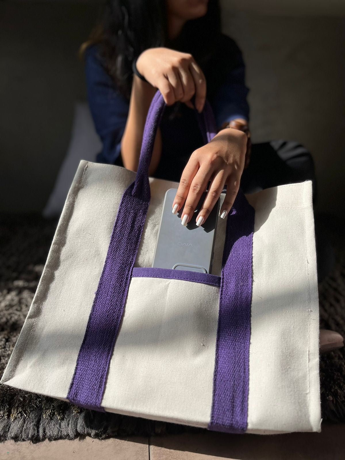 Mindful Canvas Tote Bag - Cat Print | Verified Sustainable by Brown Living™