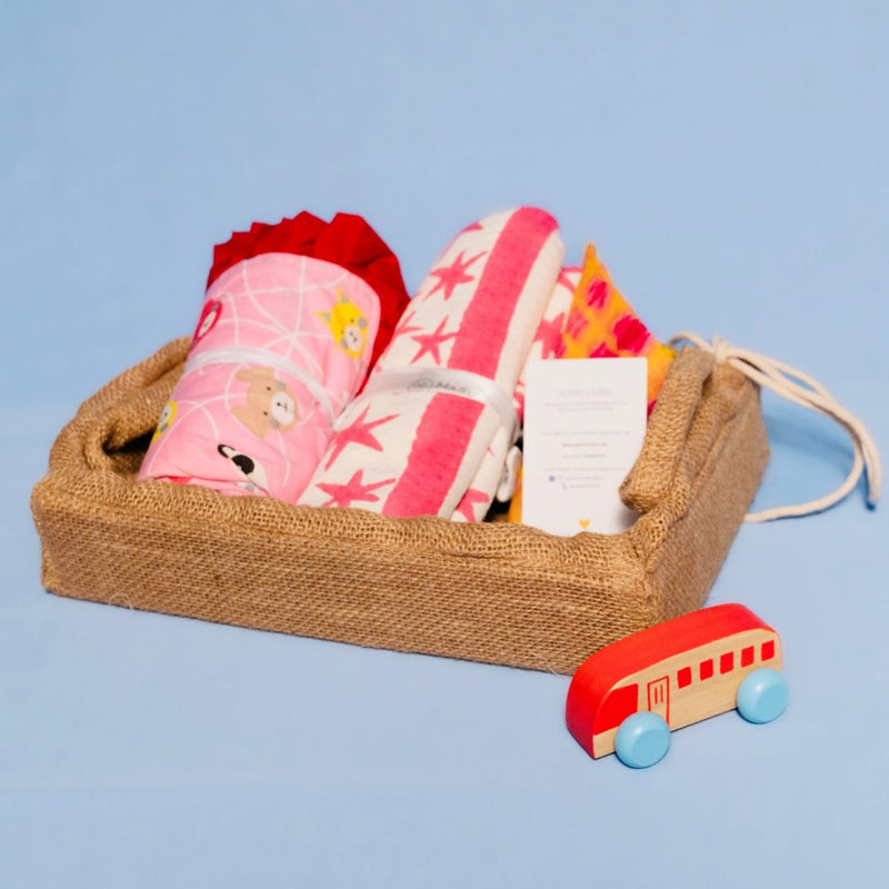 Buy Mini Aloka Baby Hamper Starry Pink | Shop Verified Sustainable Gift Hampers on Brown Living™