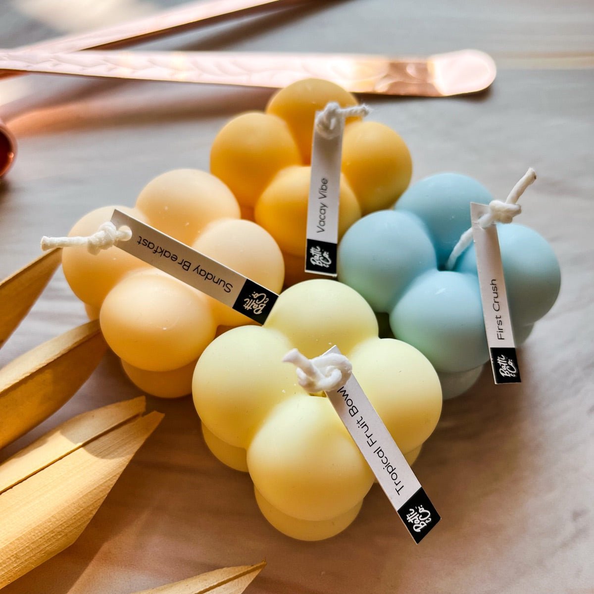 Mini Bubble Candle (Set of 4) – Candles & Fragrances by Batti & Co. available on Brown Living™. 35g each . SKU: BCBL34. Img 4.
