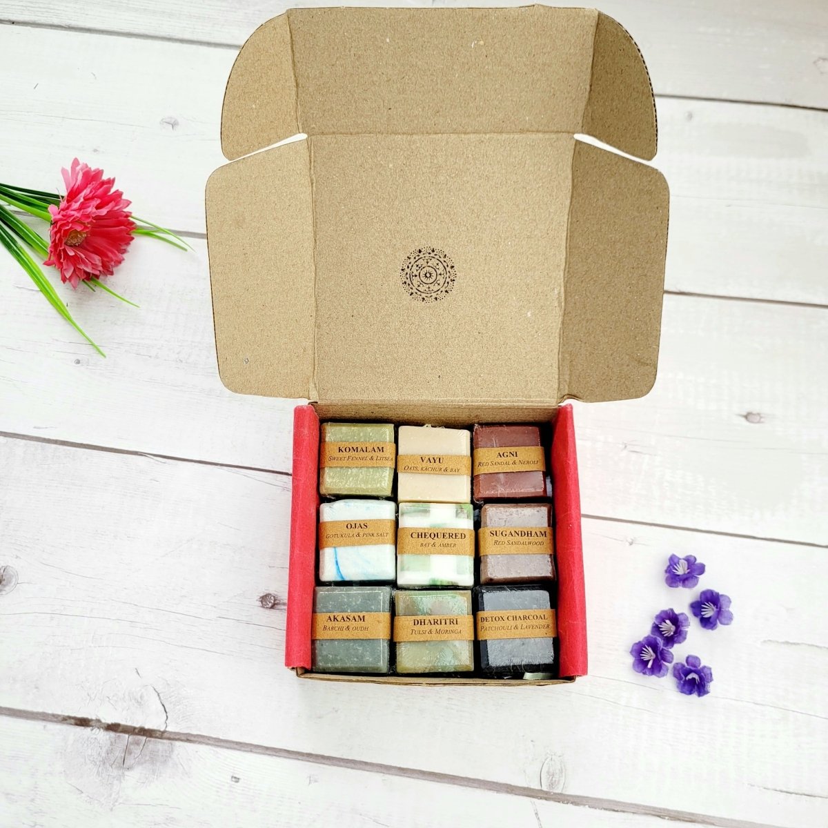 Mini Handmade Cold Process Soap Bars with essential oils | Set of 9 | Verified Sustainable by Brown Living™