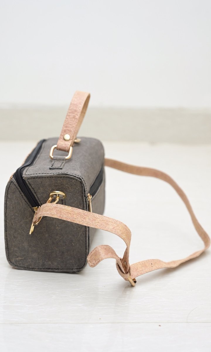 Mini Natural Duffle | Made with Coconut Leather – Womens Handbag on Brown Living™. SKU: ZK4_24BL11927. Img 4.