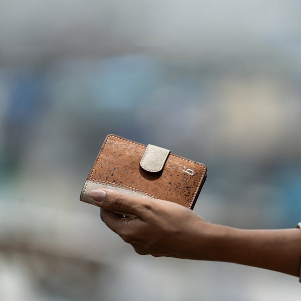 Buy Mira Cork Mini Wallet - Cinnamon | Shop Verified Sustainable Womens Wallet on Brown Living™