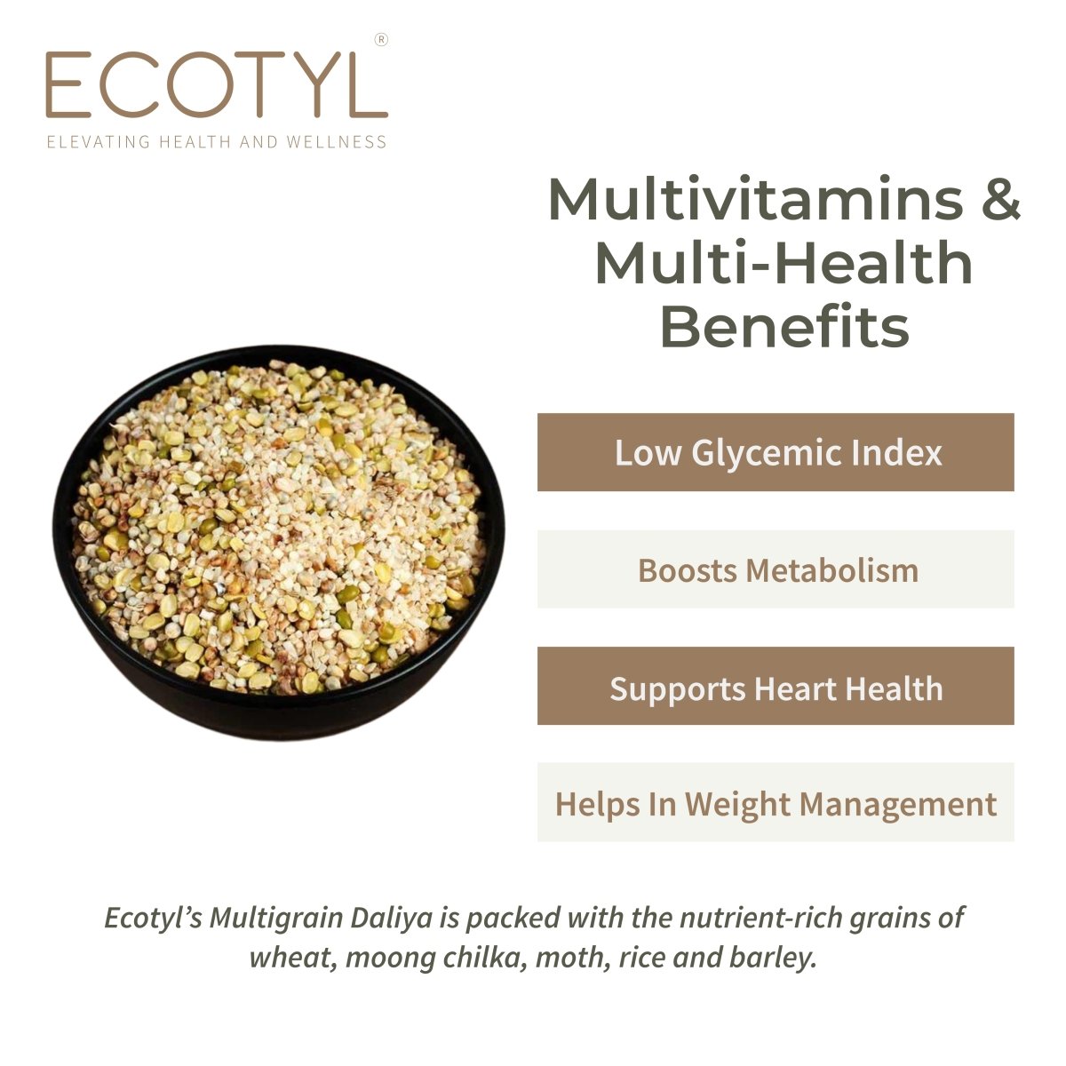 Multigrain Dalia - 500g | 5 Super Grains | Porridge – Cereal & Meusli on Brown Living™. SKU: EGCMD0XL500. Img 3.