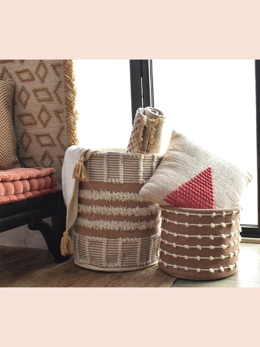 Mystic Weave Basket (Set of 2) – Baskets & Boxes on Brown Living™. SKU: TGW310004. Img 1.