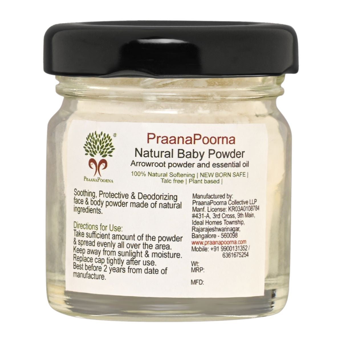 Natural Baby Powder - 20 g – Body Bathing Powder on Brown Living™. SKU: SKUB21. Img 1.
