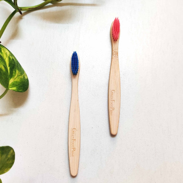 Buy Natural Bamboo Kids Toothbrush - Pack of 2 | Shop Verified Sustainable Tooth Brush on Brown Living™