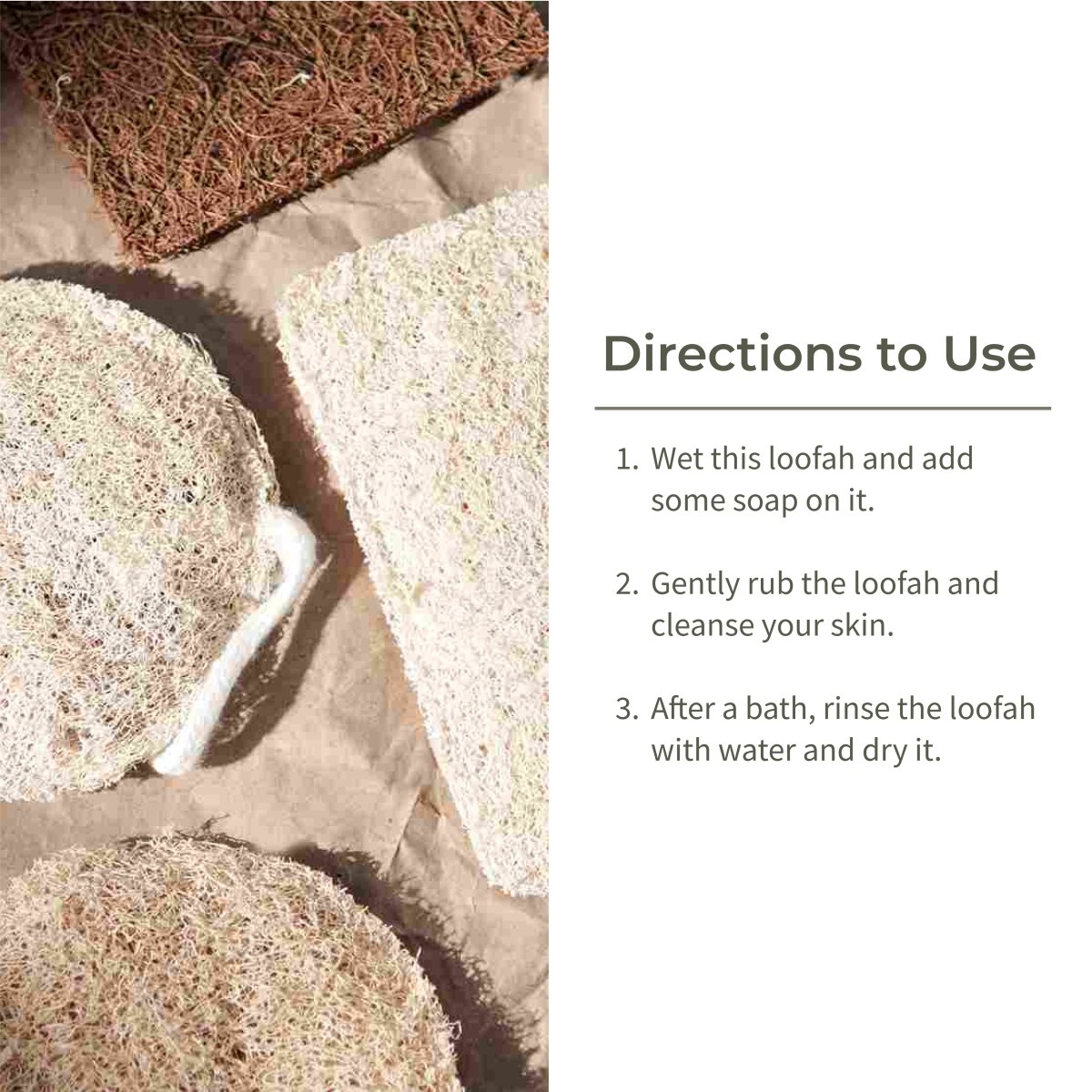 Natural Body Loofah | For Gentle Exfoliation (Set of 2) – Bath Accessories on Brown Living™. SKU: EEFSBL00001. Img 4.