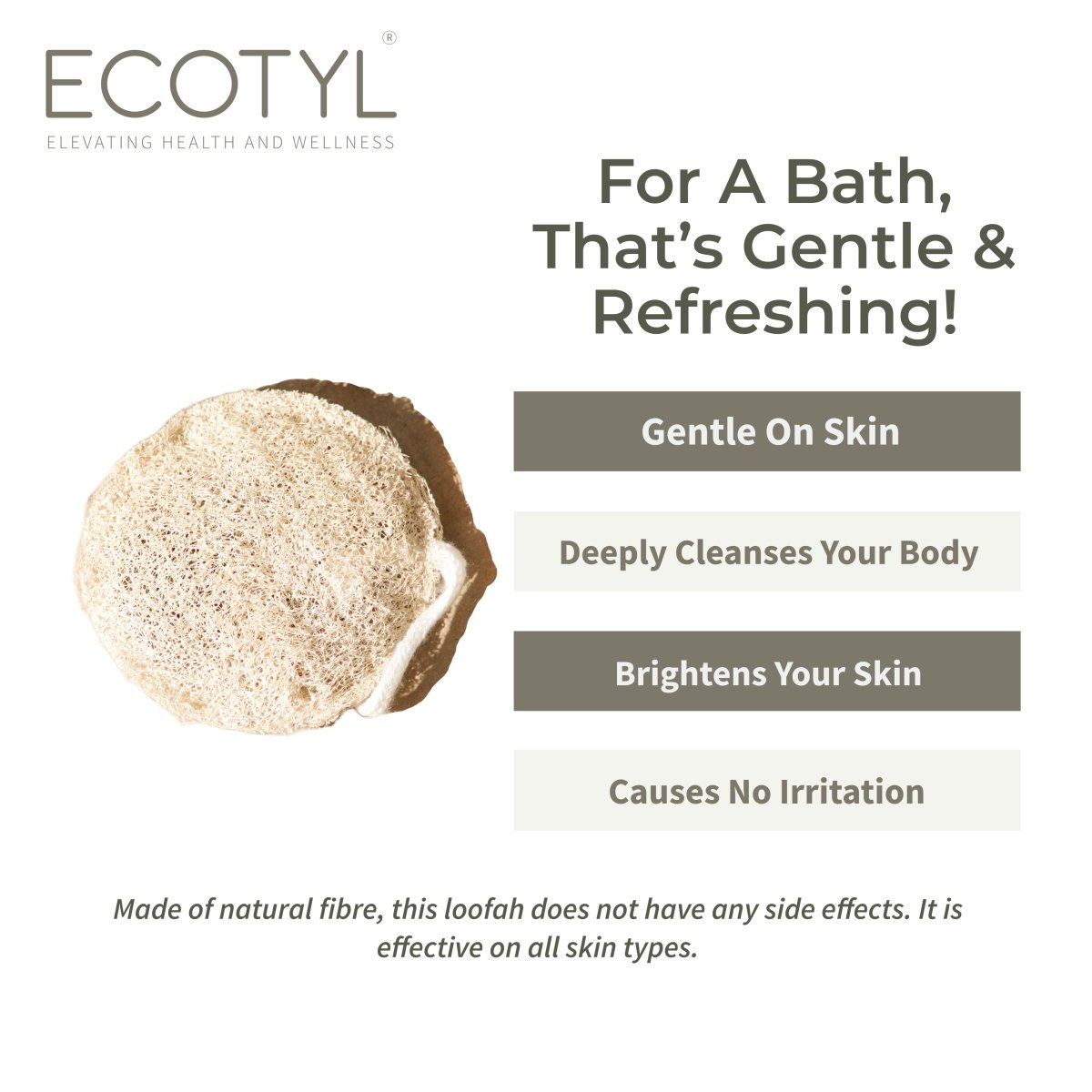 Natural Body Loofah | For Gentle Exfoliation (Set of 2) – Bath Accessories on Brown Living™. SKU: EEFSBL00001. Img 2.