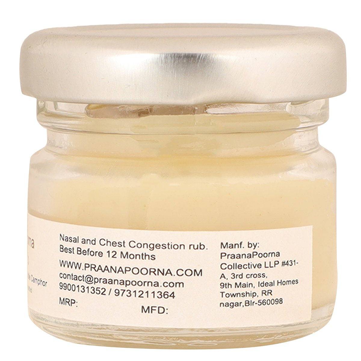 Natural Cold Rub - 25g – Medical Care on Brown Living™. SKU: 133 - 08239 - praanapoorna - SKUB4. Img 3.