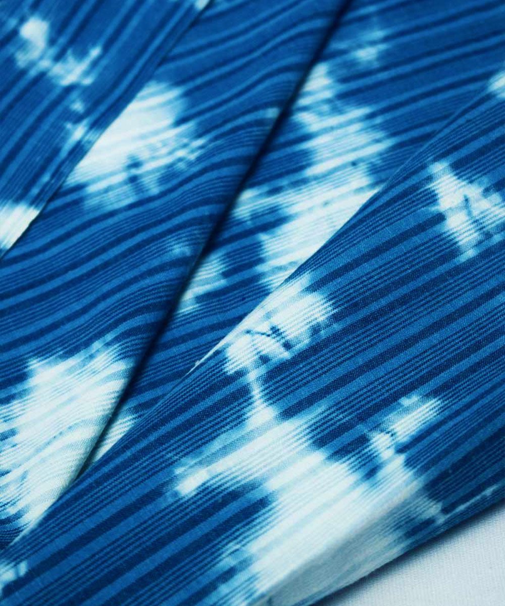 Natural Dyed Handloom Indigo Stripes Spot Washed – Textiles by Sonica Sarna available on Brown Living™. . SKU: 274 - 18147 - SSD - F11. Img 2.