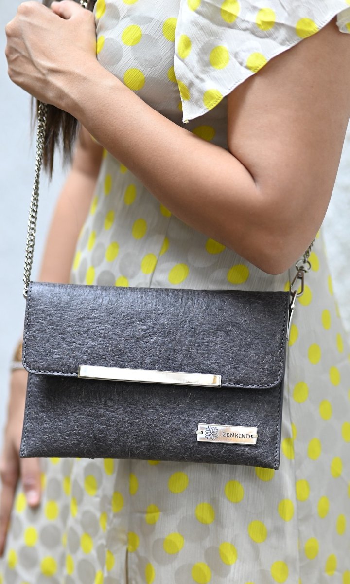 Natural Envelope Sling | Made with coconut leather – Womens Bag on Brown Living™. SKU: ZK6/SDB - 1212_24BL11934. Img 2.