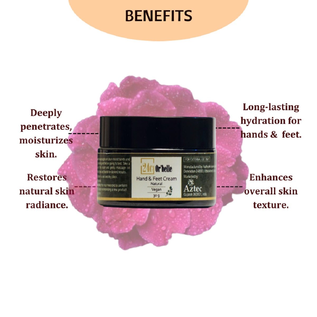 Natural Hand & Feet Cream - 30g – Foot Cream on Brown Living™. SKU: PERE21. Img 4.