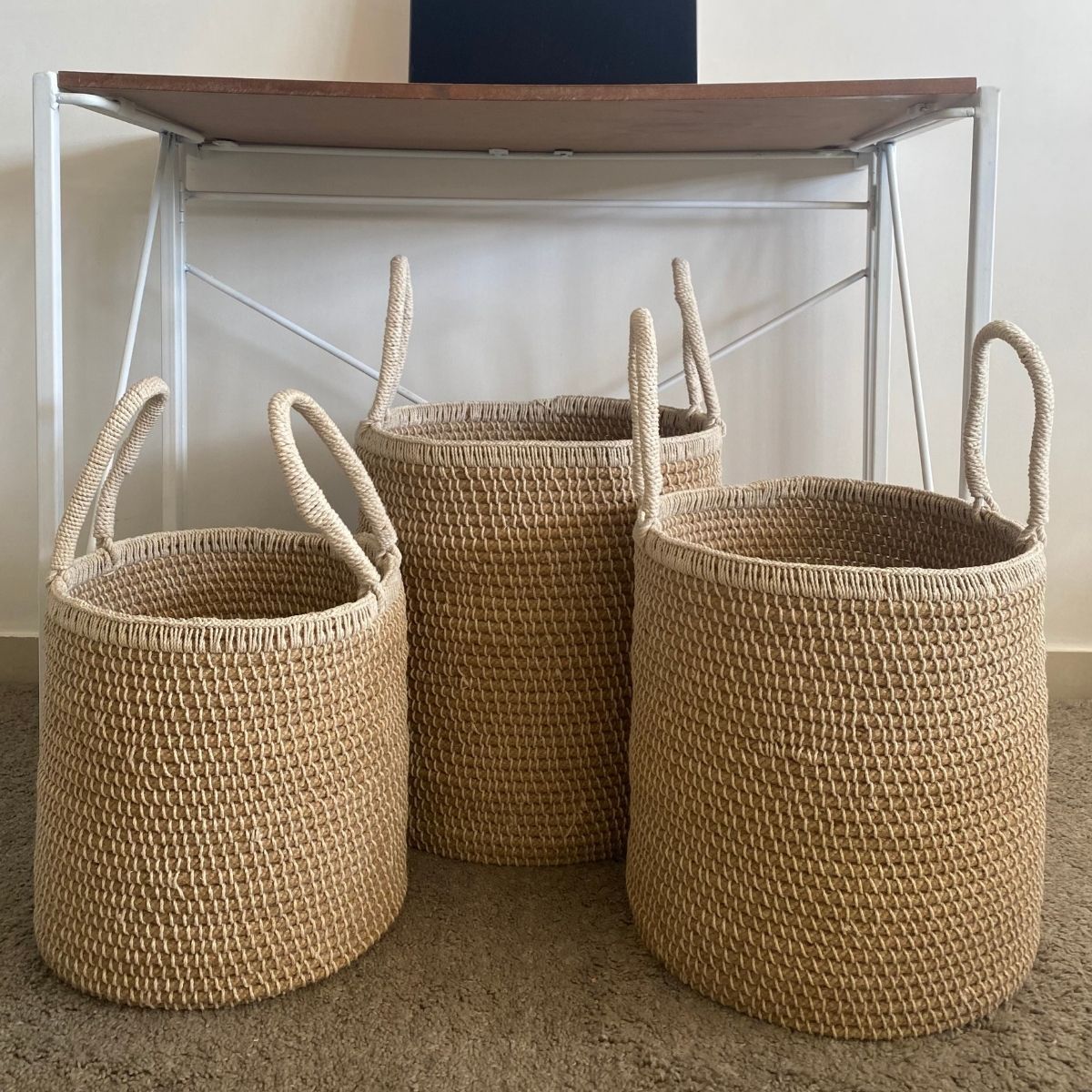 Buy Natural Jute Basket Large Size Online on Brown Living Baskets