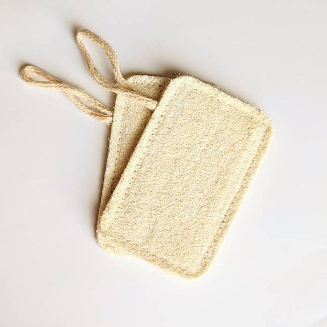 Natural Loofah Body Scrubber - Pack of 2 – Body Scrub on Brown Living™. SKU: 108 - 06466 - OEP221_24BL6321. Img 1.