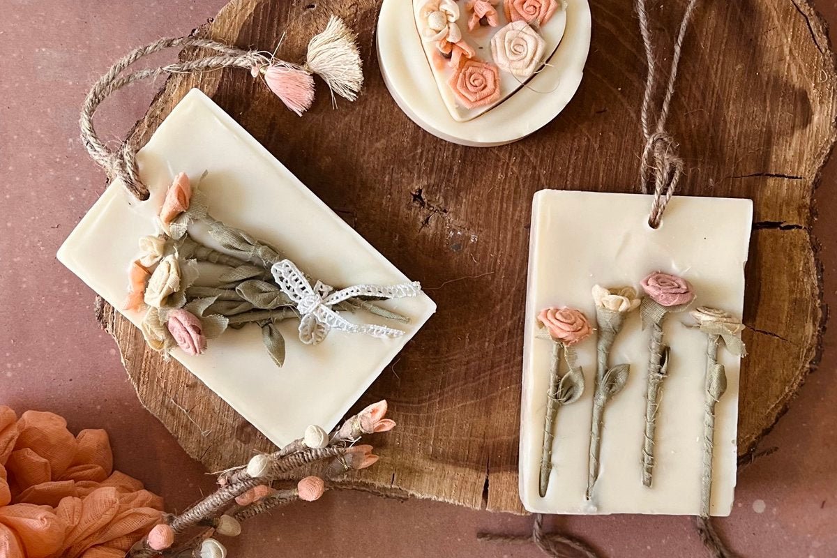 Natural Wax scented Tablet - Aroma of Neroli and Rose - Peach | Verified Sustainable by Brown Living™