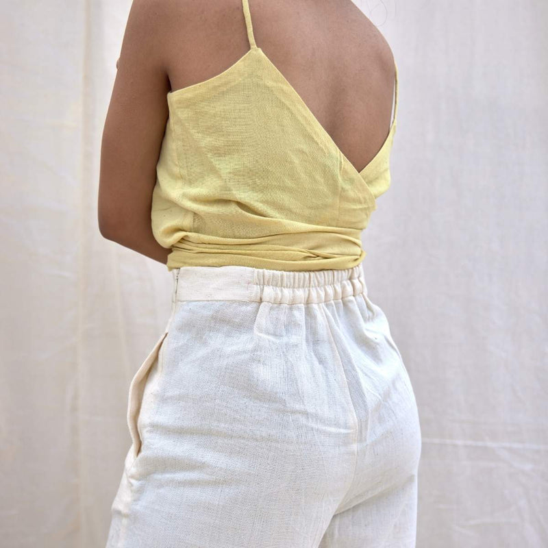 Buy Natural Yellow | Tie-Up Cami | Shop Verified Sustainable Womens top on Brown Living™