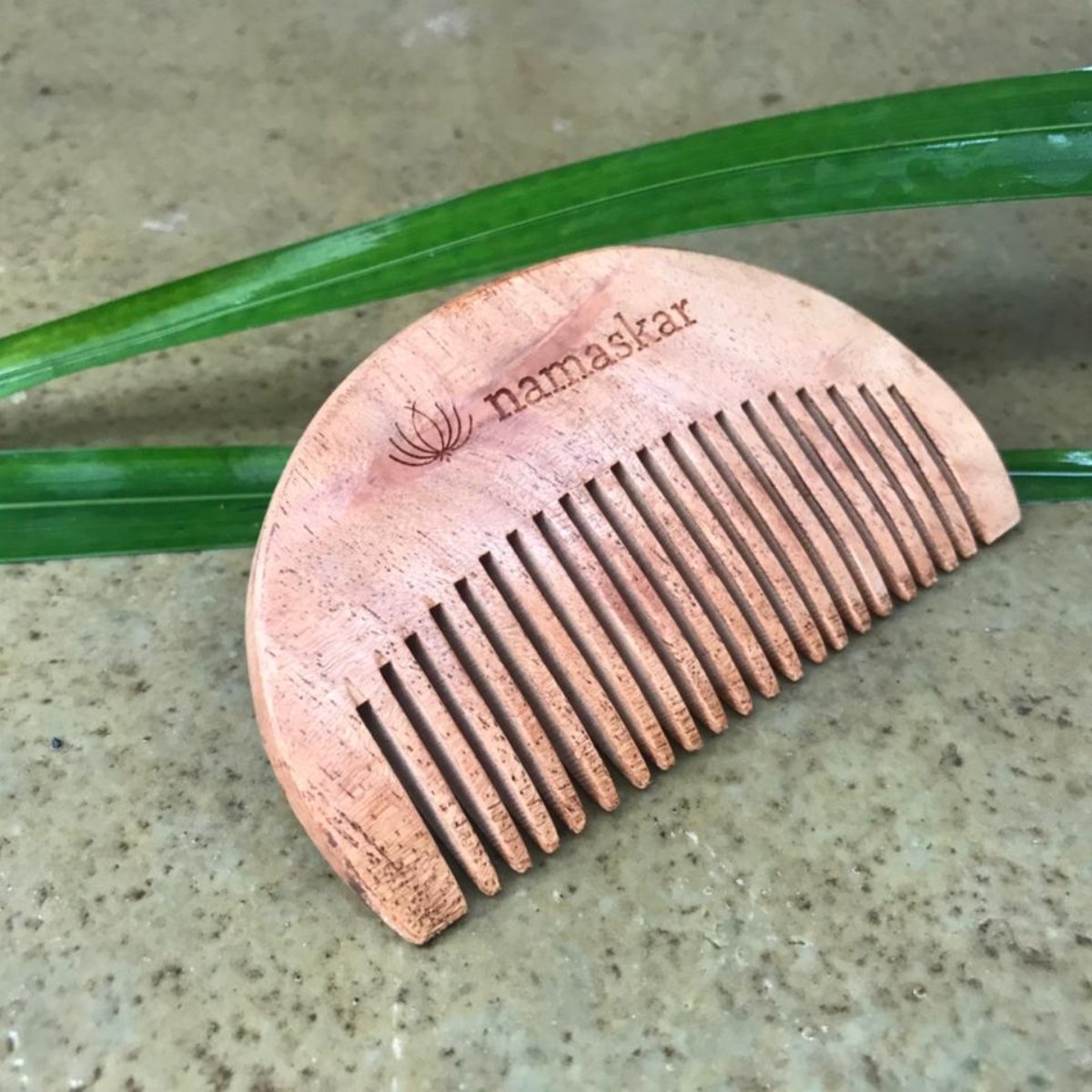 Neem Wood Beard Comb | Growth & Styling – Beard Accessories on Brown Living™. SKU: namaskar - 1. Img 2.