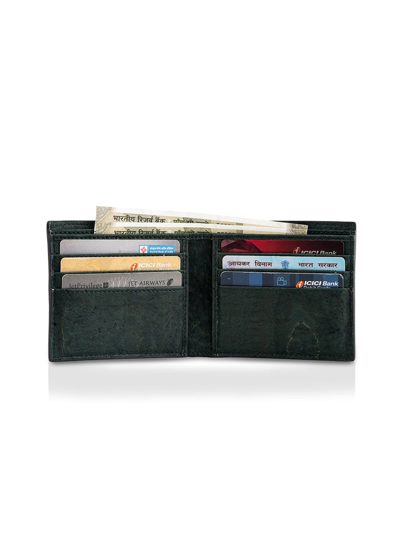 Obi Men's Cork Bi-Fold Wallet - Sacramento Green | Verified Sustainable Mens Wallet on Brown Living™