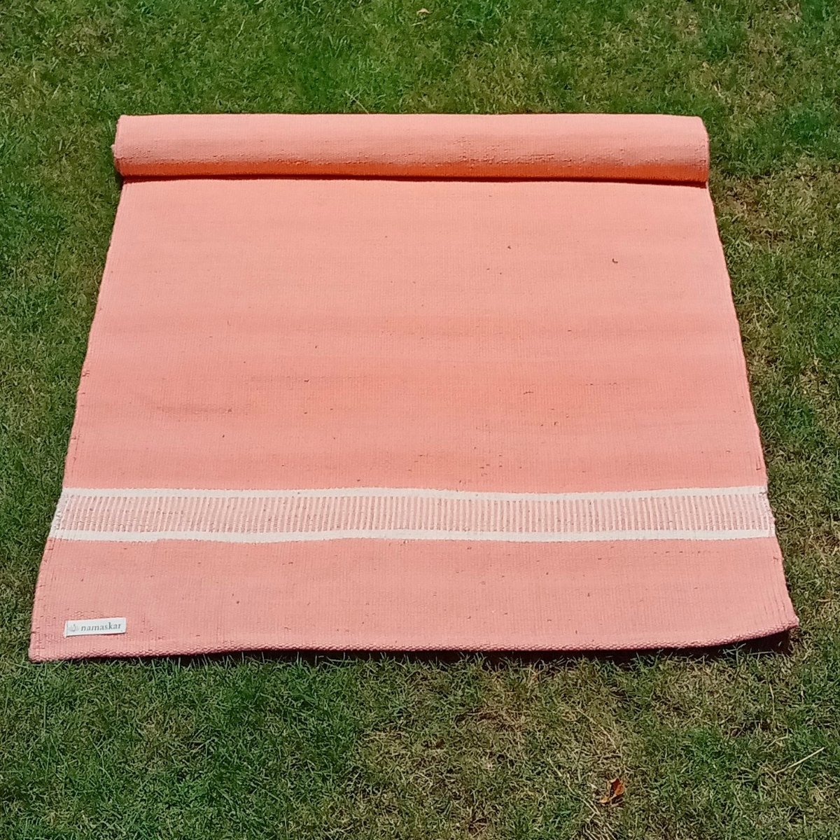 Om | Herbal Cotton dyed Yoga Mat | Rug - Anatoo Orange | Verified Sustainable by Brown Living™