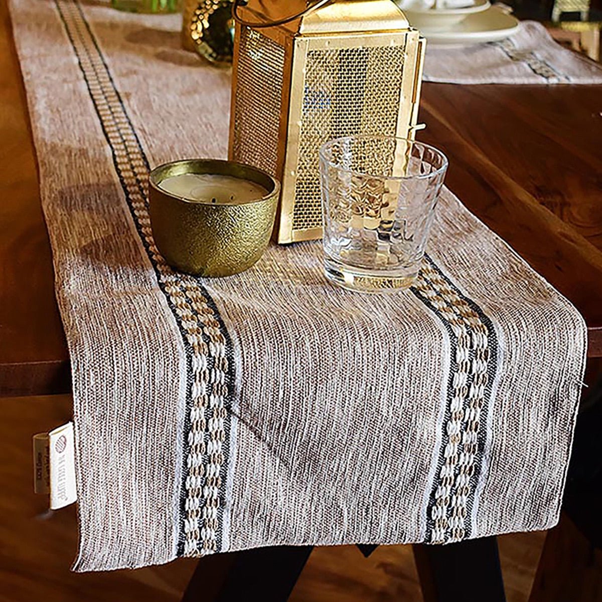 Ombre Rib - Dib Cotton Table Runner – Table Linens on Brown Living™. SKU: TGW160047. Img 1.