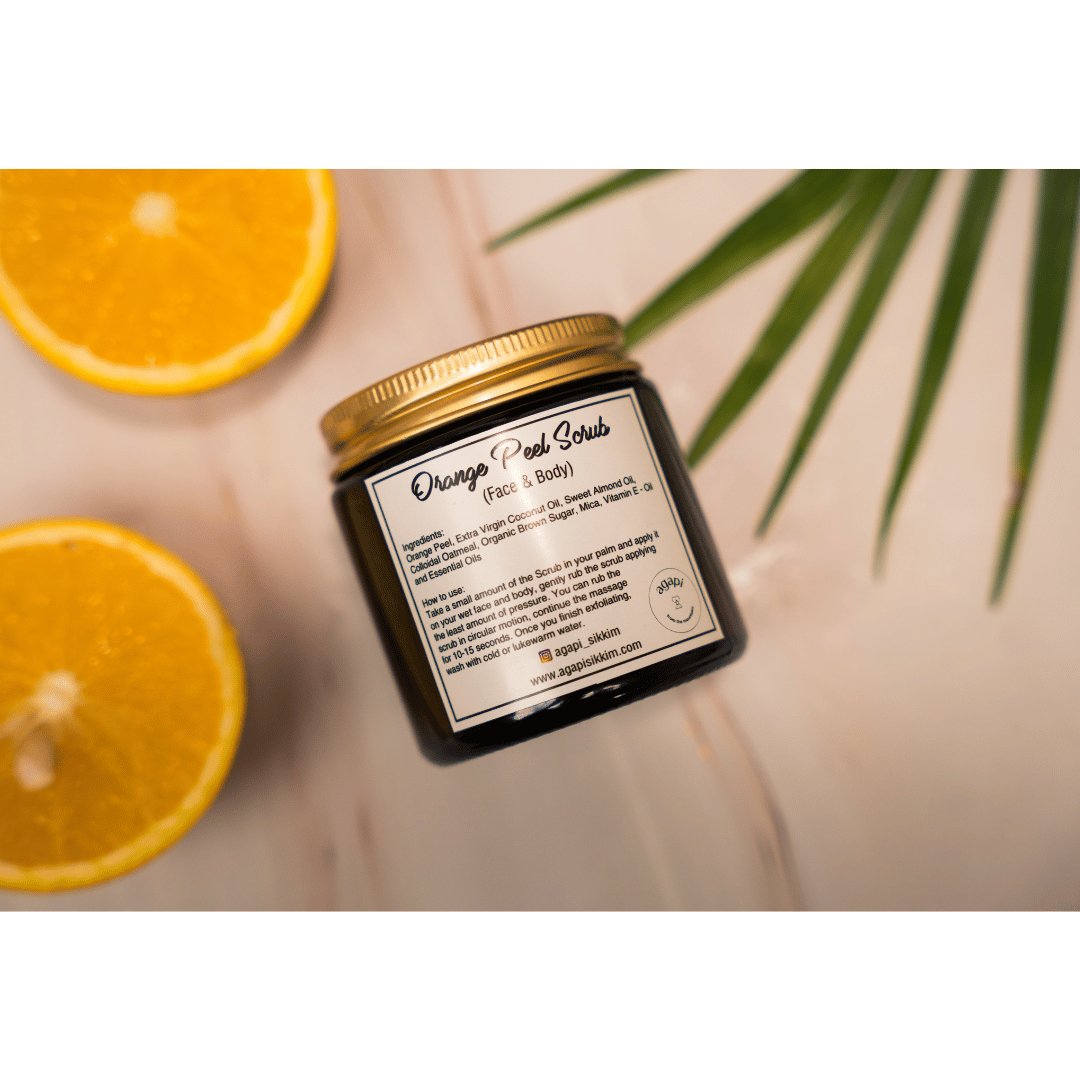 Orange Peel Scrub - 100g – Body Scrub on Brown Living™. SKU: OPS - 01. Img 1.