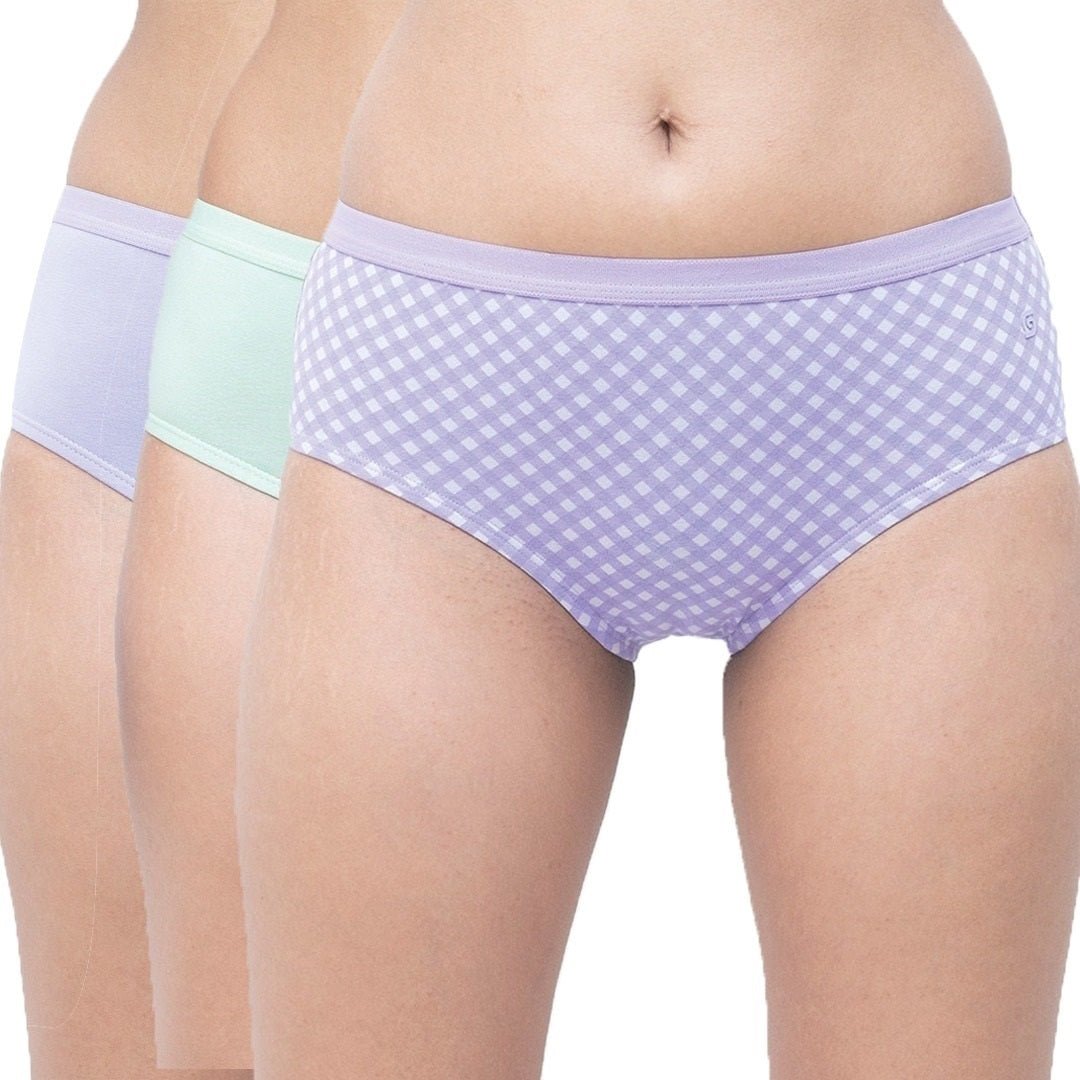 Organic Cotton Everyday Breathable Hipster Undies - Set of 3 – Womens Underwear on Brown Living™. SKU: UndiesXS. Img 1.