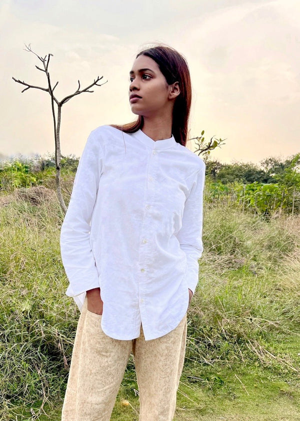 Buy Organic Cotton White Shirt | Summer Shirt for women | Formal Shirt | Shop Verified Sustainable Womens Shirt on Brown Living™