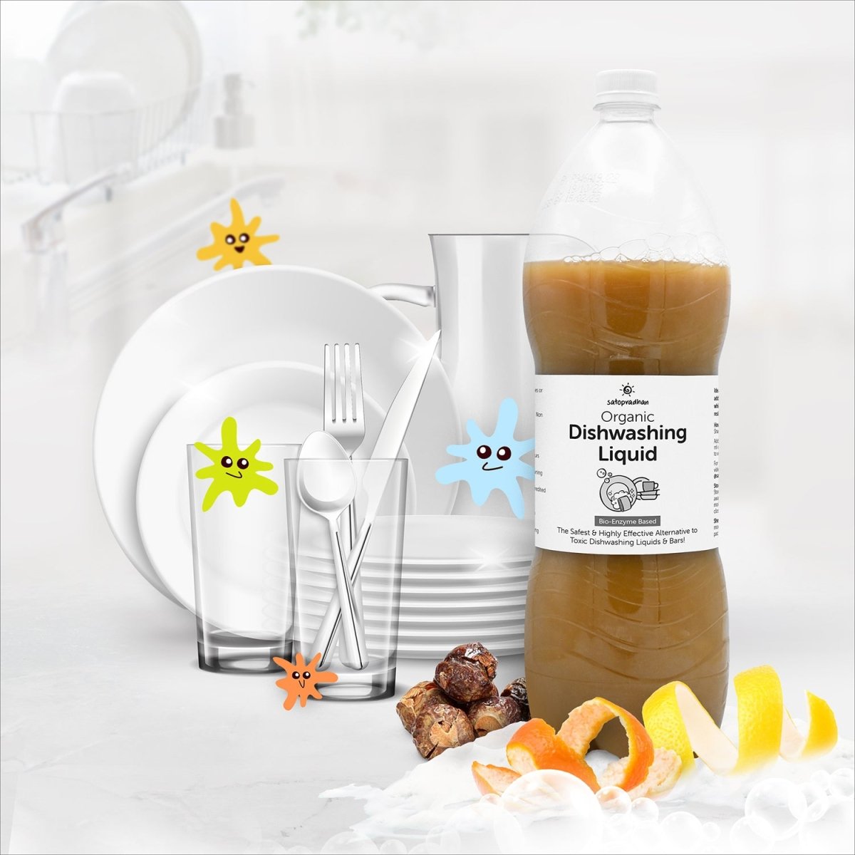 Organic Dishwashing Liquid 750 ml | Disinfects Utensils – Cleaning Products on Brown Living™. SKU: 4BC_ODL - 75T. Img 1.