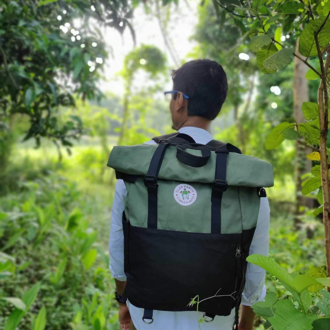 Pangolin Backpack - Canvas Rolltop Travel Backpack - Walnut Brown | Verified Sustainable by Brown Living™